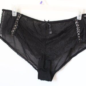 ADORE ME BLACK LACE PANTIES WITH RIBBON